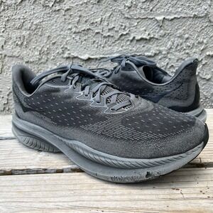 Hoka One One Shoes Men Size 12D Mach 6 LA Running Black Sneakers Worn